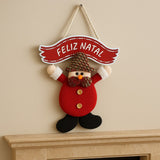 Enfeite De Porta Guirlanda De Natal Decorativa Papai Noel/Boneco De Neve 27cm