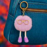 Chaveiro Pelúcia Fofo com Perninhas e Óculos