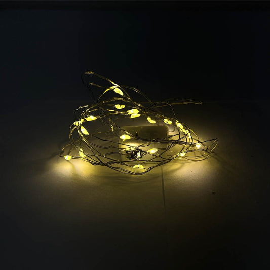 Fio De Fada Branco Quente 20 Leds 3 Funções Com 2 Metros Para Decoração