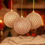 Bola De Natal Decorada Luxo Colmeia Com Glitter 8Cm