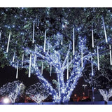 Cascata De Natal Bastão Sequencial 8 Tubos Pisca Pisca 240 Leds Branco Iluminação Bivolt