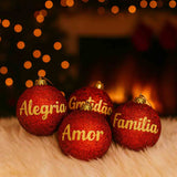 Bola De Natal Festão Nº 8 Decorada Com Frases