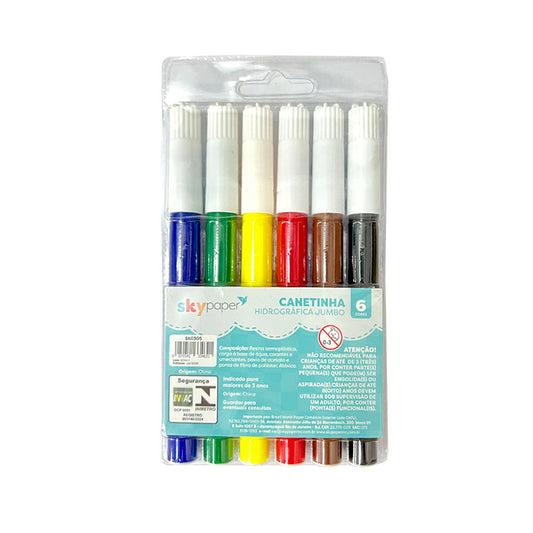 Hidrocor Jumbo Com 6 Cores SkyPaper