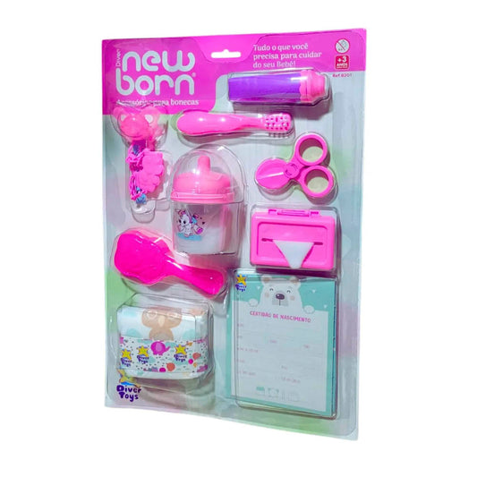 Kit De Acessórios Para Boneca New Born 11 Com Peças