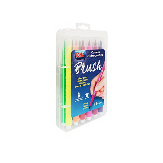 Caneta Brush Bobbie Goods 2.0mm Lavável 12 cores