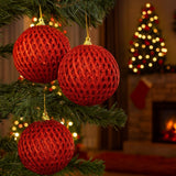 Bola De Natal Decorada Luxo Colmeia Com Glitter 8Cm