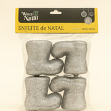 Enfeite De Natal Botinhas Glitter Com 4