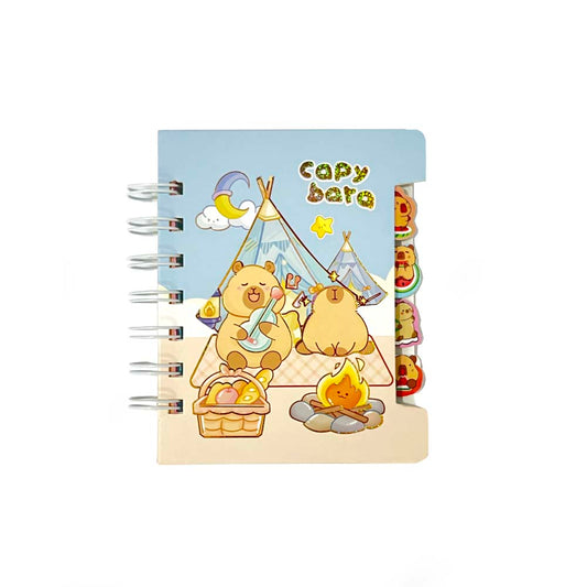 Mini Caderno Para Anotações Capybara Divertida Com Divisórias Kawaii