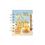 Mini Caderno Para Anotações Capybara Divertida Com Divisórias Kawaii