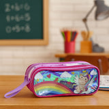 Kit Mochila Escolar Infantil De Rodinha + Lancheira + Estojo Unicórnio Clio