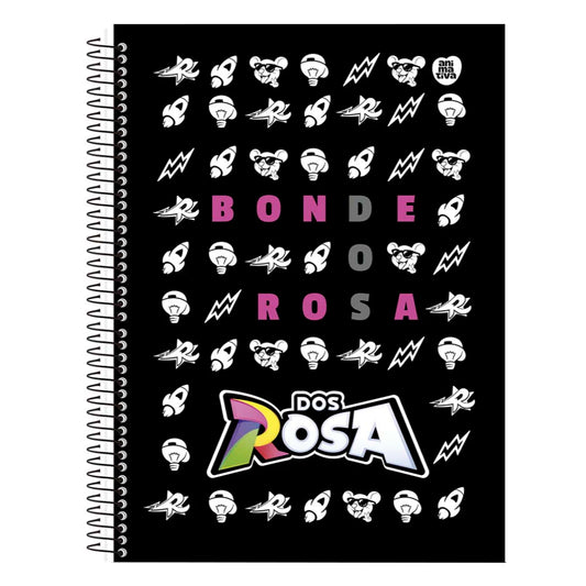 Caderno Grande Universitário Dos Rosa Emilly Vick Capa Dura 1 Matéria 80 Folhas Animativa