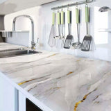 Papel De Parede Marmorizado Autoadesivo Resistente À Água 4,5 metros x 60cm Para Cozinha