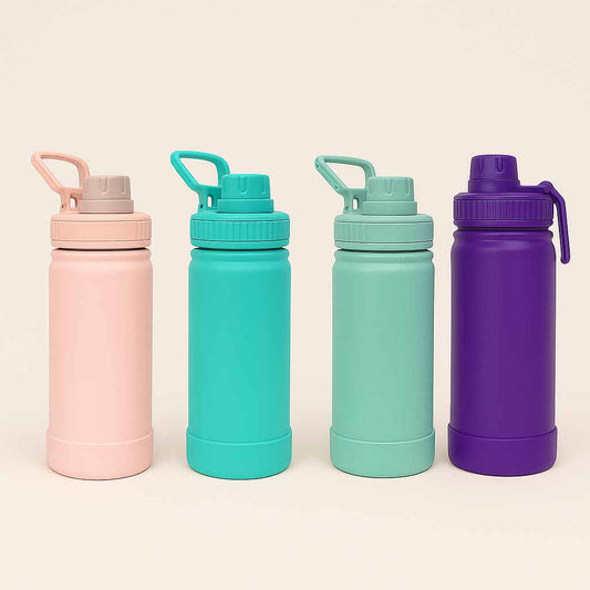 Garrafa Térmica Em Aço Inox Com Alça Articulada E Base De Silicone Antiderrapante 530ml