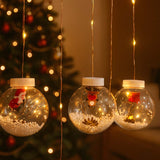 Cortina De Natal 160 Leds 3m Com Bolas Pisca Pisca 8 Funções Bivolt Branco Quente Iluminação E Decoração