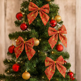 Laço de Natal Decorado Vermelho Com 3