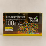 Pisca Estrobo Led Decoração De Natal 100 Luzes Colorido 8m 127V