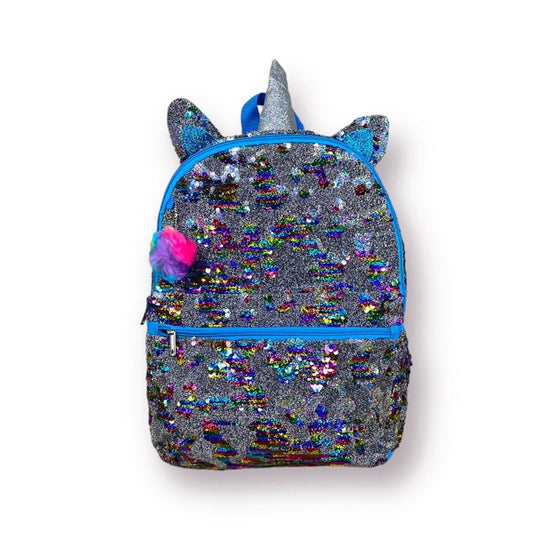 Mochila Escolar Paetê Unicórnio Menina