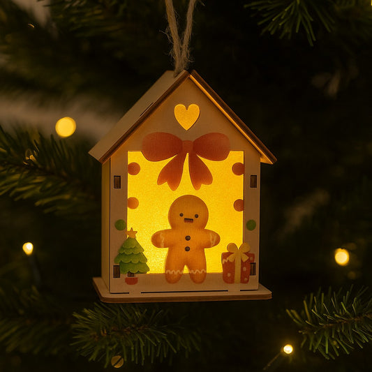 Enfeite De Natal Casa Luminosa Biscoito Natalino 9cm Decoração Casa