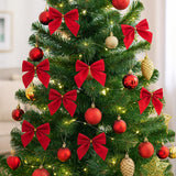 Laço De Natal Vermelho Com 12