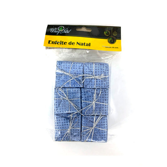 Enfeite De Natal Presente Holográfico Com 6