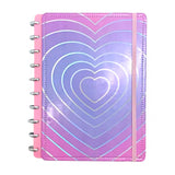 Caderno De Disco Médio Holográfico Coração