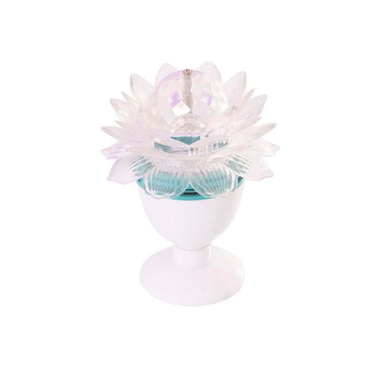 Luminária Decorativa Led Flor de Lótus Giratória