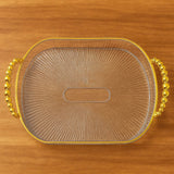 Bandeja Retangular Decorativa Acrílica Luxo Multiuso 34cm/38cm