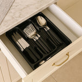 Jogo De Talheres Inox 24 Peças + Suporte Gaveteiro