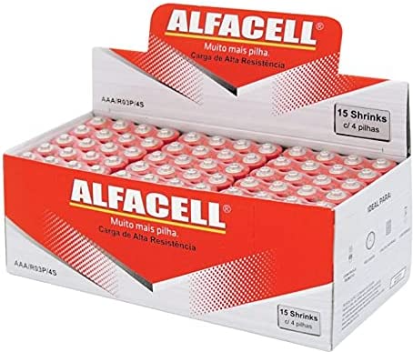 Pilha Palito AAA Com 60 Unidades Alfacell